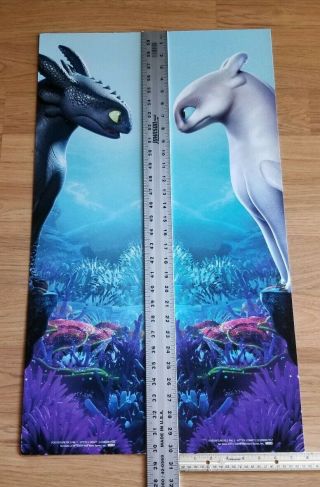 How To Train Your Dragon 3 Poster Display Artwork 30.  25 " X 7.  75 " Toothless