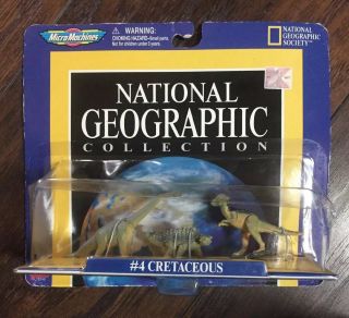 1998 Micro Machine National Geographic (3) Cretaceous Dinosaurs 4 In Pkg
