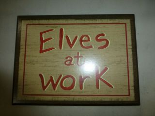 Elves At Work Brown Wall Plaque Christmas