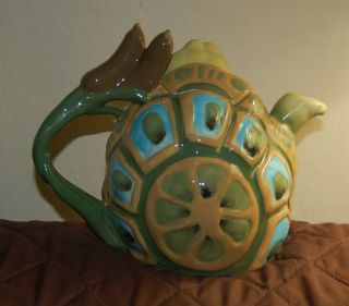 Turtle Teapot Ceramic - Blue Sky 2