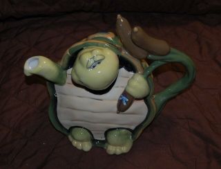 Turtle Teapot Ceramic - Blue Sky 3