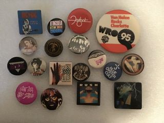 18 Vintage Rock & Roll Lapel Buttons/pins - Rock & Roll Legends