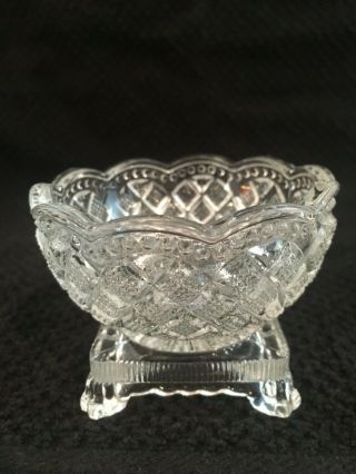 Vintage Avon Pressed Glass Pedestal Footed Finger Bowl Salt Dip Trinket Dish