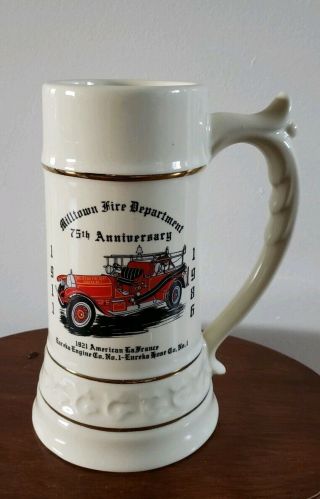 Milltown,  Jersey,  Milltown Fire Department 1911 - 1986 75th Anniversary Stein