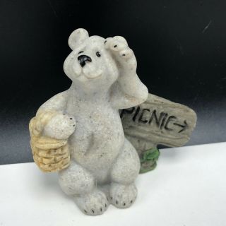 Quarry Critters Polar Bear Resin Figurine Sculpture Second Nature Picnic Blossom