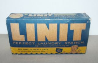 Vintage Linit Perfect Laundry Starch 1lb Box Full