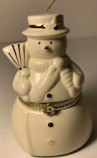 Mr Christmas Musical Ornament Snowman Animated Jingle Bells Music Box Porcelain