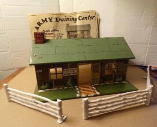 Vintage Marx Tin Litho Us Army Training Center Headquarters Building