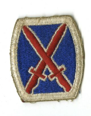 Wwii 10th Mountain Division White Back Patch Italy Europe