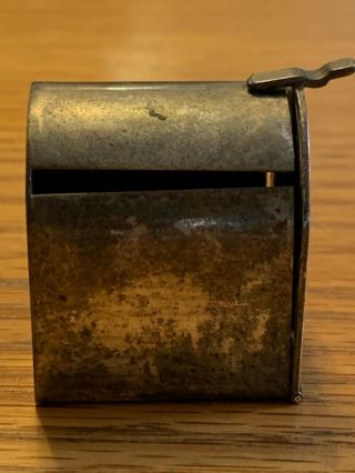 Vintage Metal Hinged Mail Box Stamp Roll Holder Dispenser (v)
