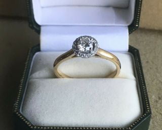 Vintage Diamond Cluster Ring Set In 18ct Yellow Gold 0.  62 Carats Of Diamond