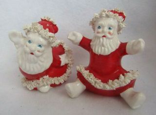 Japan Mr & Mrs Santa Claus Small Porcelain Salt And Pepper Shakers Spaghetti