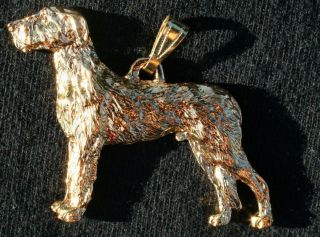 Irish Wolfhound Dog 24k Gold Plated Pewter Pendant Jewelry