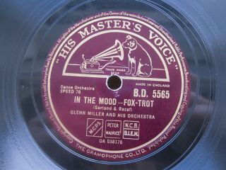 Classic Glenn Miller 78 Rpm In The Mood / Out Of Space Hmv B.  D.  5565 Uk P&p