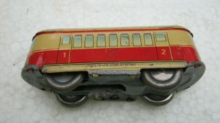 1950s Technofix Alpine Express German Tin Litho Toy with Wind - Up Car 2