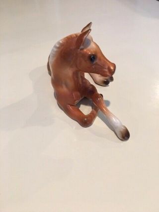 Chestnut Palomino Foal Laying Down Horse Ceramic Figurine Artist Korea Stickers 2