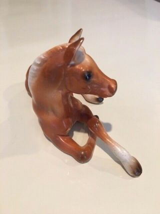 Chestnut Palomino Foal Laying Down Horse Ceramic Figurine Artist Korea Stickers 3