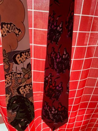 1994 Bandai Vintage Godzilla Neckties (set Of 2)