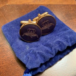 Crown Royal Whiskey Cuff Links Pillow Logo Cuff Links