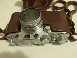 Vintage Leica Camera D.  R.  P.  Ernst Leitz Wetzlar 484613 With Lens,  Leather Case 2
