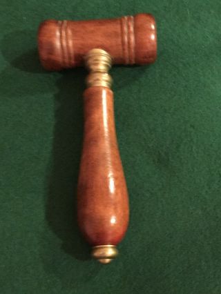 Vintage Wood And Brass 6 Inch Gavel