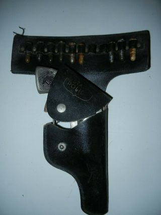 Vintage 1950s Hubley Trooper Toy Cap Gun Holster Bullets