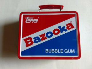 Bazooka Bubble Gum Lunch Box - Topps Baseball Cards Collectible Metal Vintage