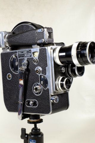 Bolex H16 16mm Camera With 3 Good Lenses Vintage 1948