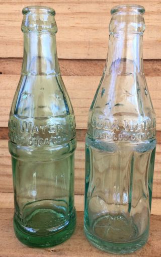 Pair Old Coca Cola Coke Soda Water Bottles Richlands Virginia Va Tazewell County