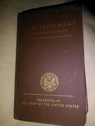 Vintage Testament 1942 Wwii Us Army Pocket Size Bible
