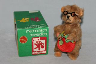 Vintage Carl Mechanisch Beweglich German Wind - Up Knitting Granny Bear
