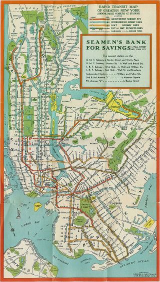 York City Nyc Subway System Map Train Transit Irt Bmt Ind Wall Poster Print