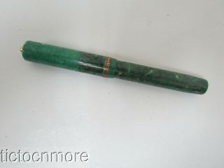 Vintage Sheaffer Lifetime Jnr Ring Top White Dot Bright Green Jade Fountain Pen