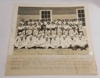 1940s 1950s Us Navy Naval School Training Class Group Photo With Name List