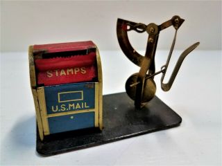 Vintage US Mail Box Stamp Holder And Scale.  Desktop stamp dispenser 2