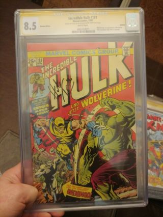 The incredible hulk 181 CGC SS 8.  5 German edition Signed by Stan Lee and Herb T 2