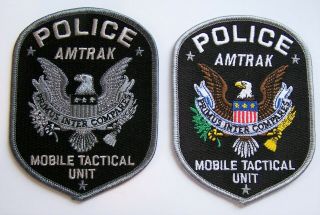Htf Amtrak Railroad Police Mobile Tactical Team Patch Set
