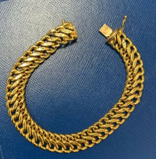 Vintage 18k Yellow Gold Italy Woven Bracelet Weighing 12.  9 Grams 7 1/4”