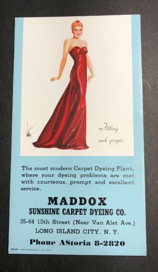 Maddox Carpet Sexy Pin Up Girl Ink Blotter Long Island York Art Slocum