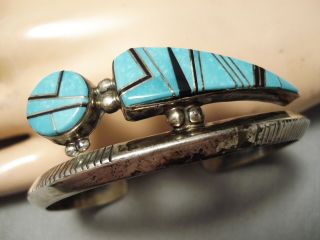 Museum Vintage Navajo Turquoise Kachina Sterling Silver Bracelet Old