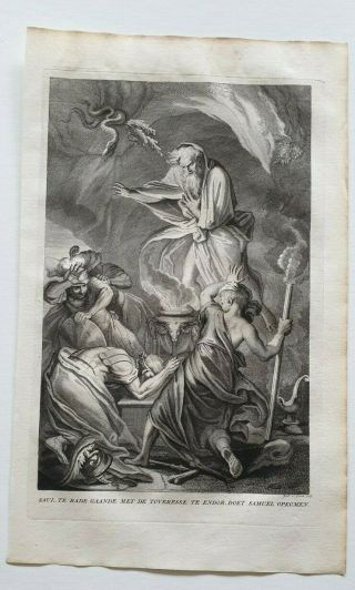 1725 - Calmet - Antique Print - Saul And The Witch Of Endor Prophet Samuel