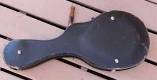 Vintage Gibson F Mandolin Case 1920 ' s Black w/ Green lining 3