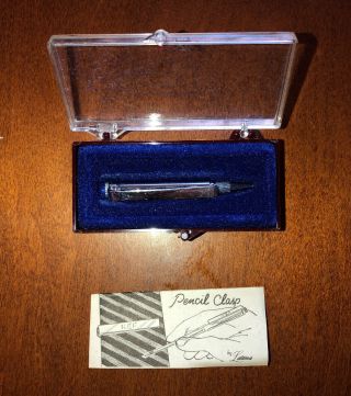 Vintage Tie Clip Clasp Mechanical Pencil Silver Tone By Latama