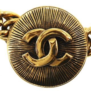 CHANEL CC Logos Chain Necklace Choker Gold - Tone France Vintage Authentic ZZ7 M 3