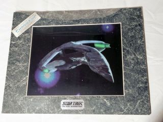 " Romulan Warbird " Chromium Matted Prints - Star Trek The Next Generation