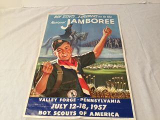 1957 Boy Scouts Of America Jamboree Valley Forge Paper Poster Explorers Fast Shp