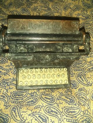 Vintage Die Cast Bronze Miniature Remington Typewriter Pencil Sharpener