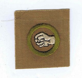 1911 - 1933 Closed Fist Variety Square Merit Badge