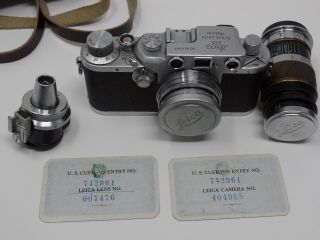 Vintage Leica Film camera with accessories complete with Import documents 2