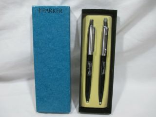 Vintage Boxed Parker Usa Champion Advertising Pen & Mechanical Pencil Set